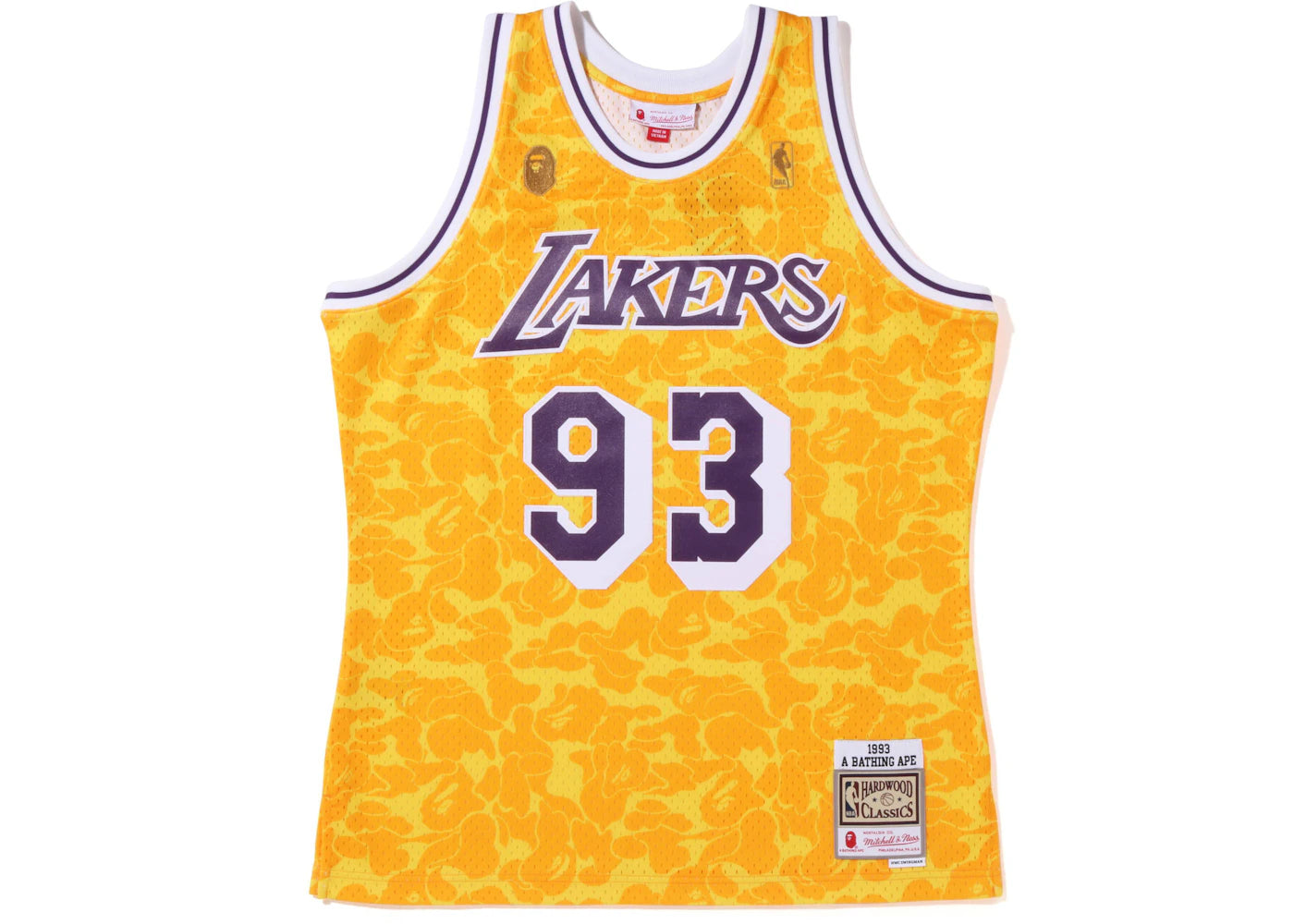 BAPE x Mitchell & Ness Los Angeles Lakers Jersey Yellow