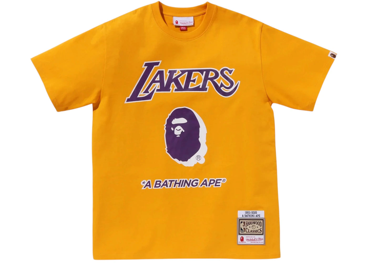 BAPE x Mitchell & Ness NBA Los Angeles Lakers Tee Yellow