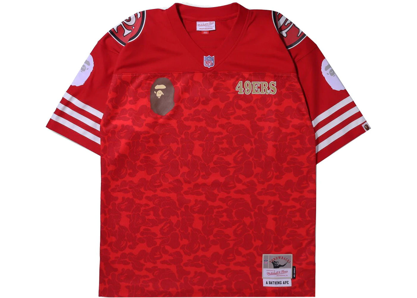 BAPE x Mitchell & Ness NFL San Francisco 49ers Legacy Jersey Red