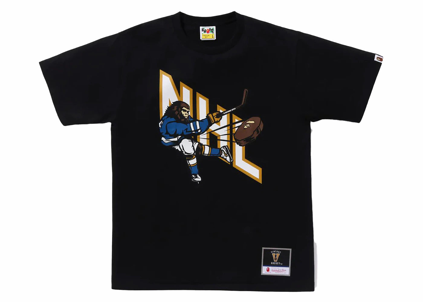BAPE x Mitchell & Ness NHL Hockey Graphic Tee Black