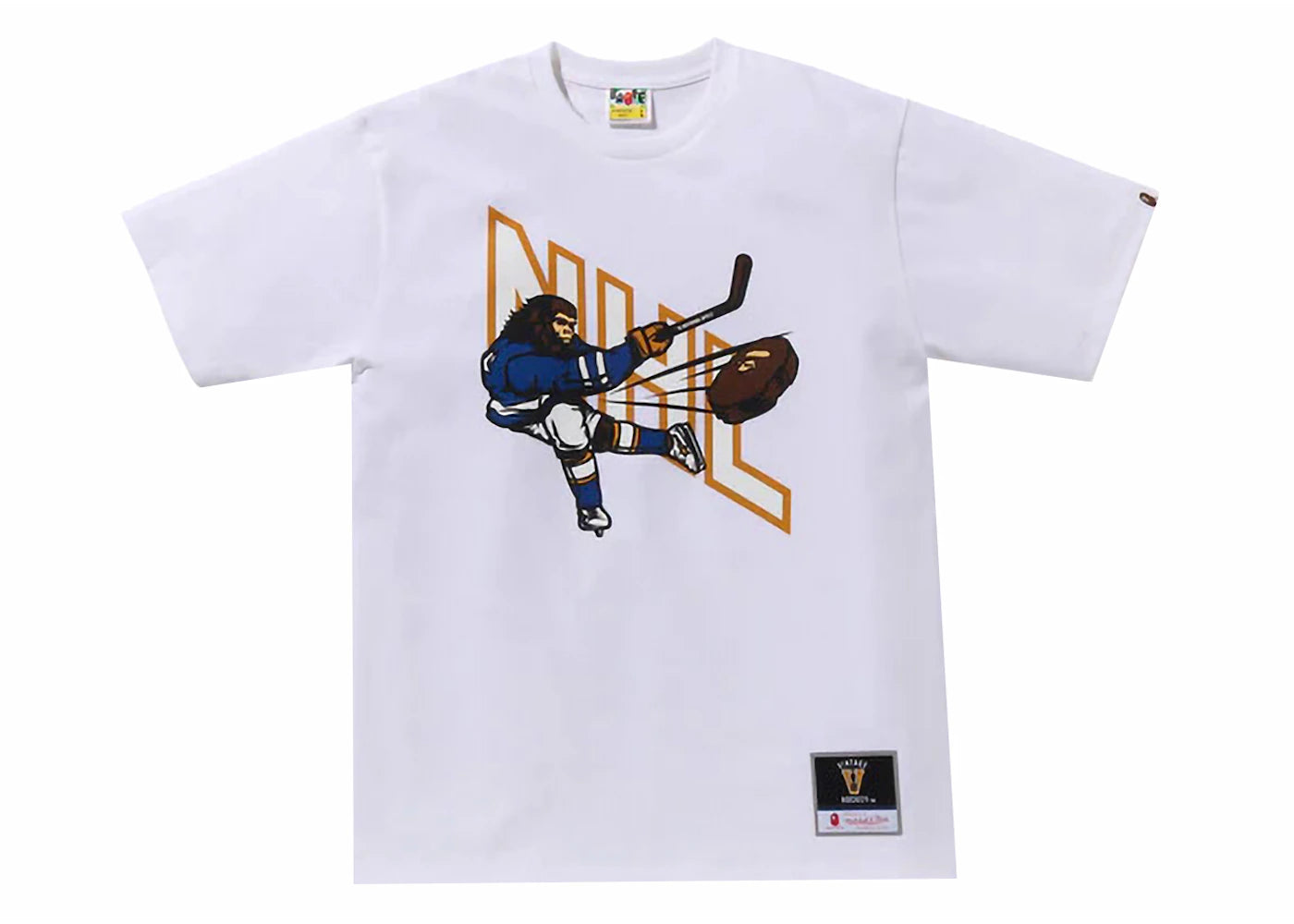 BAPE x Mitchell & Ness NHL Hockey Graphic Tee White
