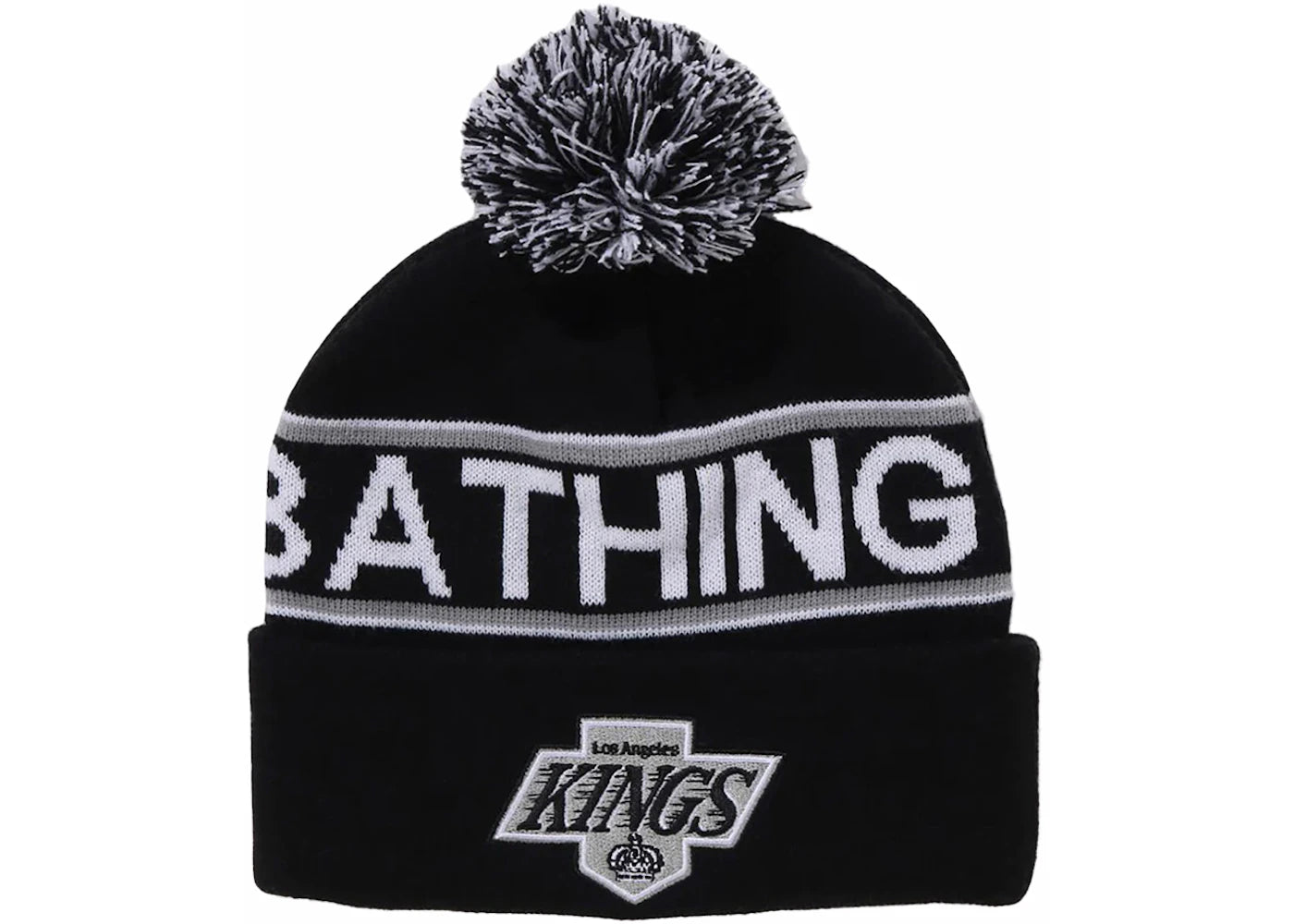 BAPE x Mitchell & Ness NHL Pom Beanie Black