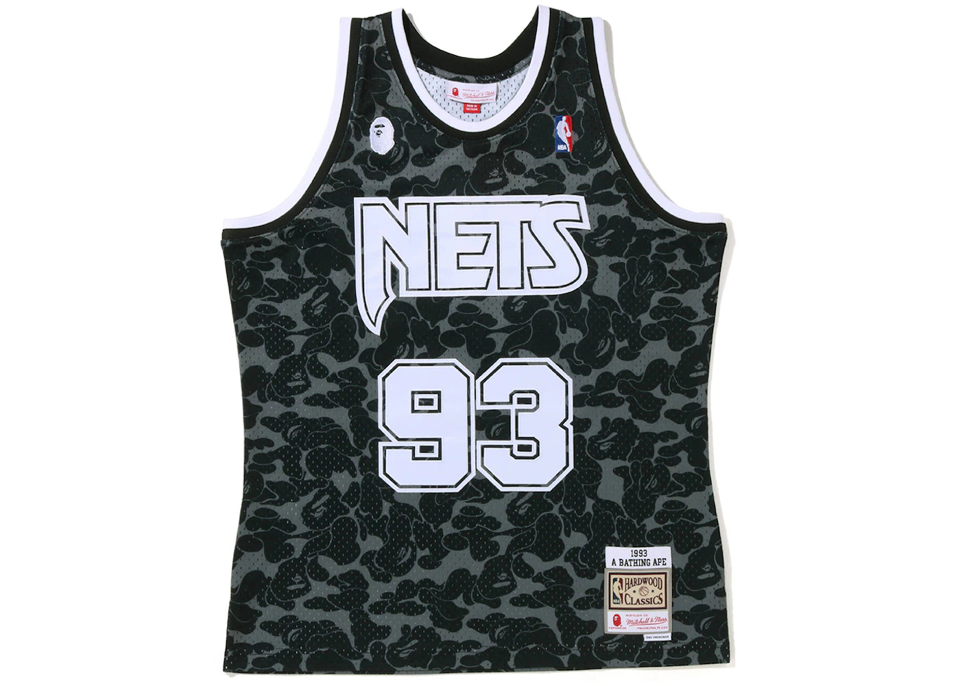 BAPE x Mitchell & Ness New Jersey Nets Jersey Black