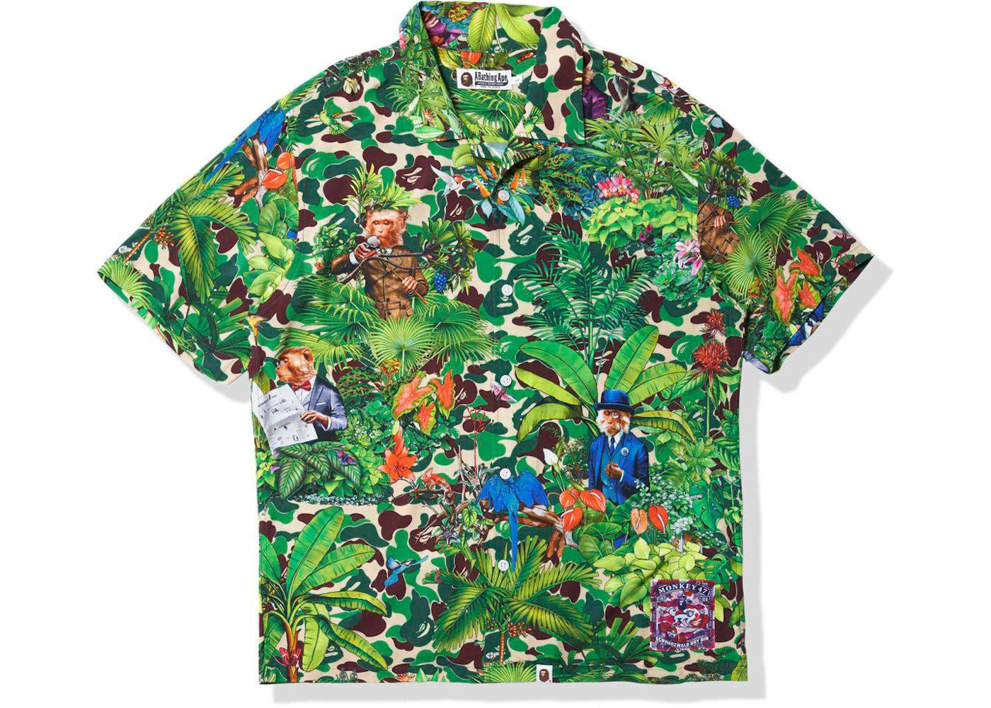 BAPE x Monkey 47 Open Collar S/S Shirt Green