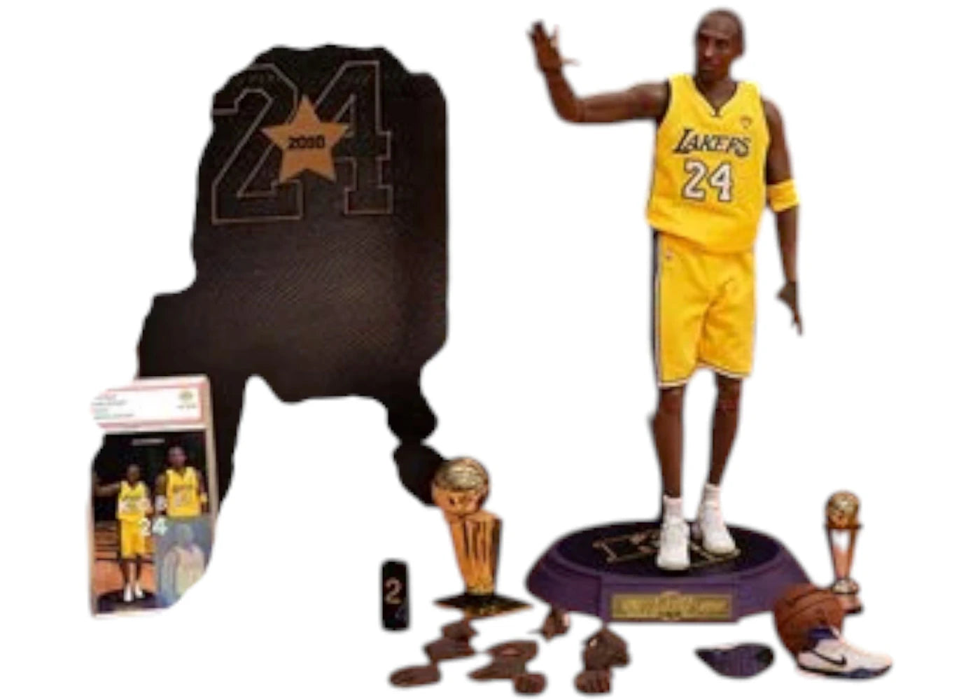 BAPE x NBA Enterbay LA Lakers Kobe Bryant 242010 Real Masterpiece 1/6 Scale Figure Yellow