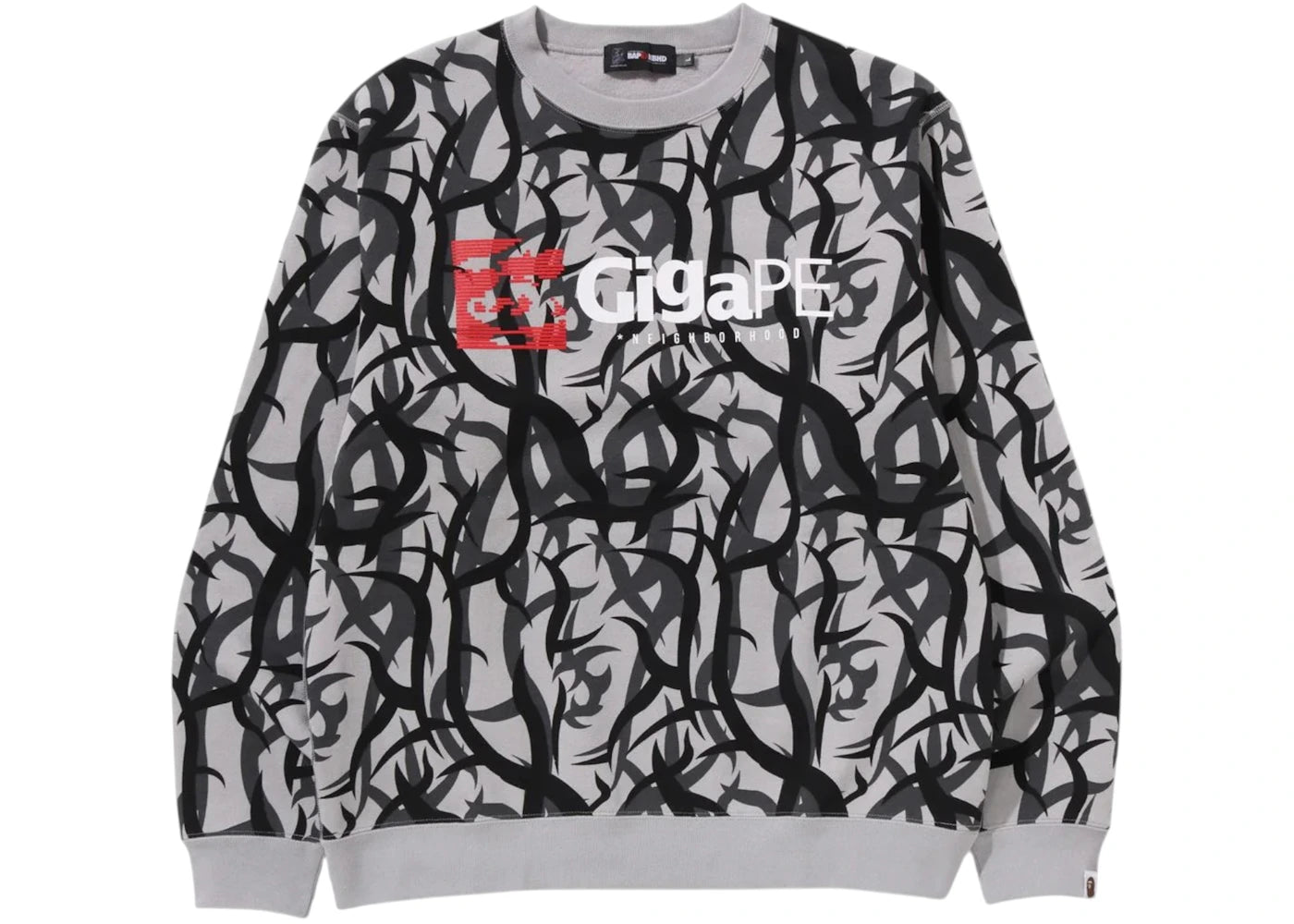 BAPE x NBHD Trial Camo Gigape Crewneck Gray