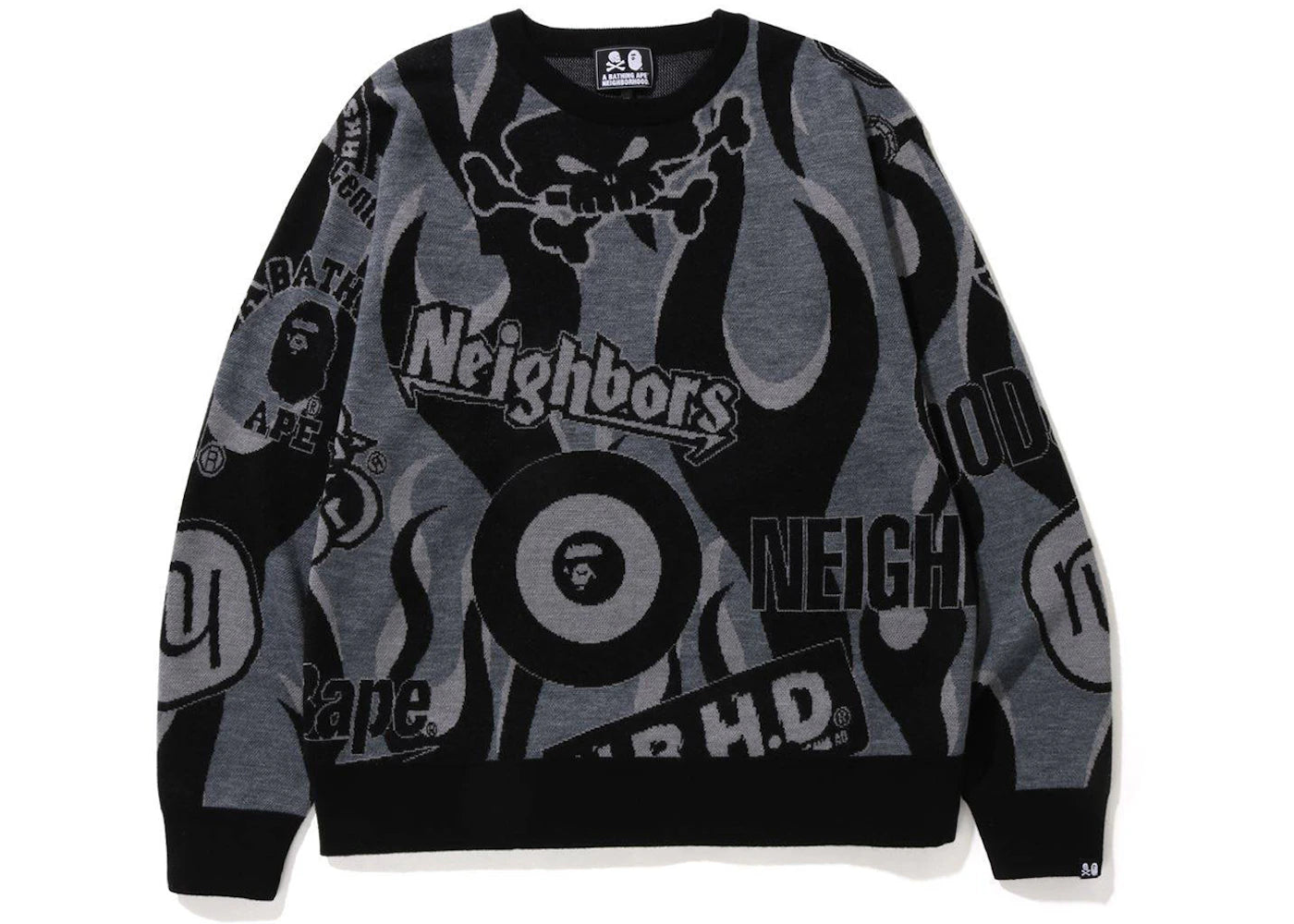 BAPE x Neighborhood Relaxed Fit Knit Sweater Black