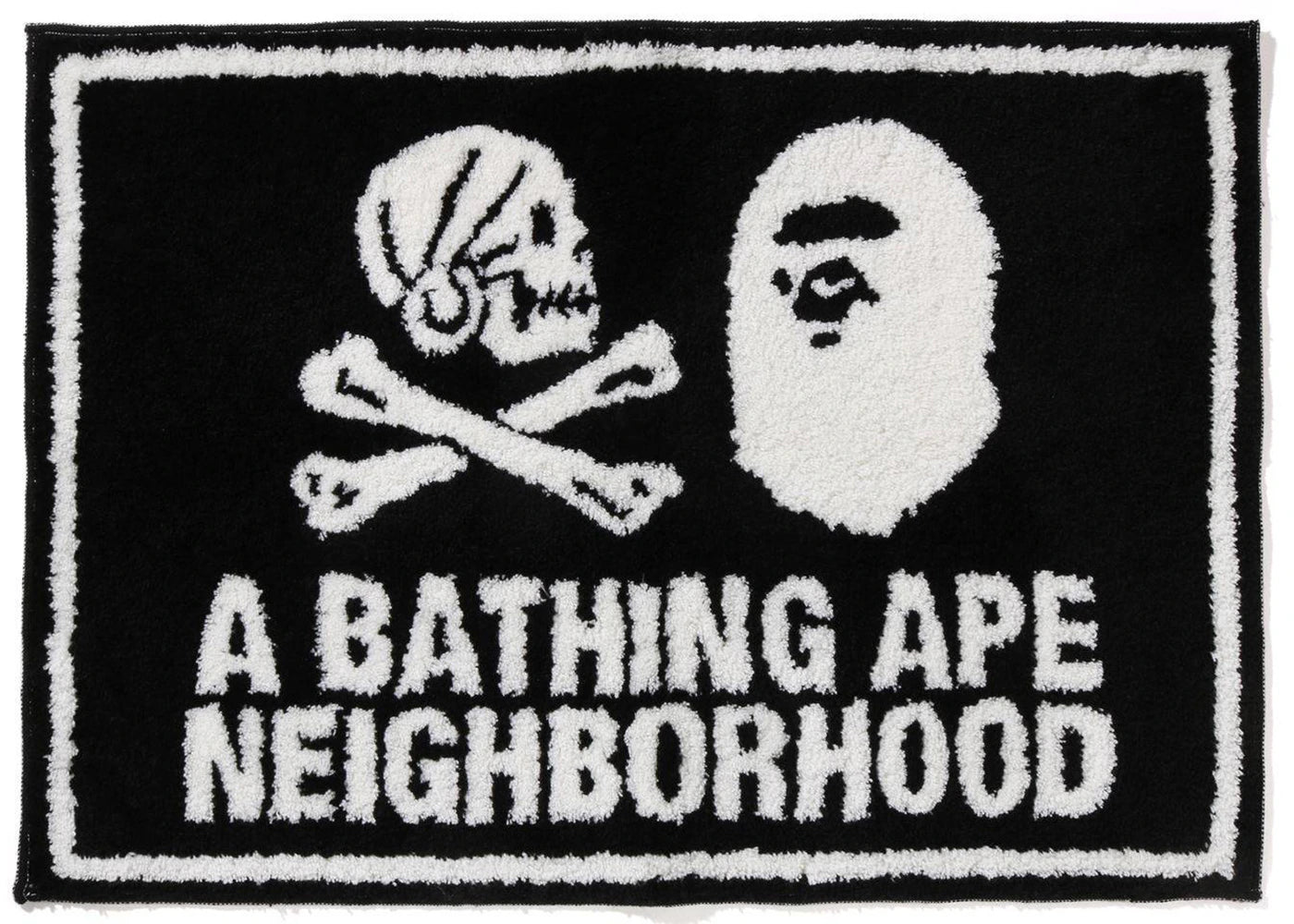 BAPE x Neighborhood Rug Mat Black White