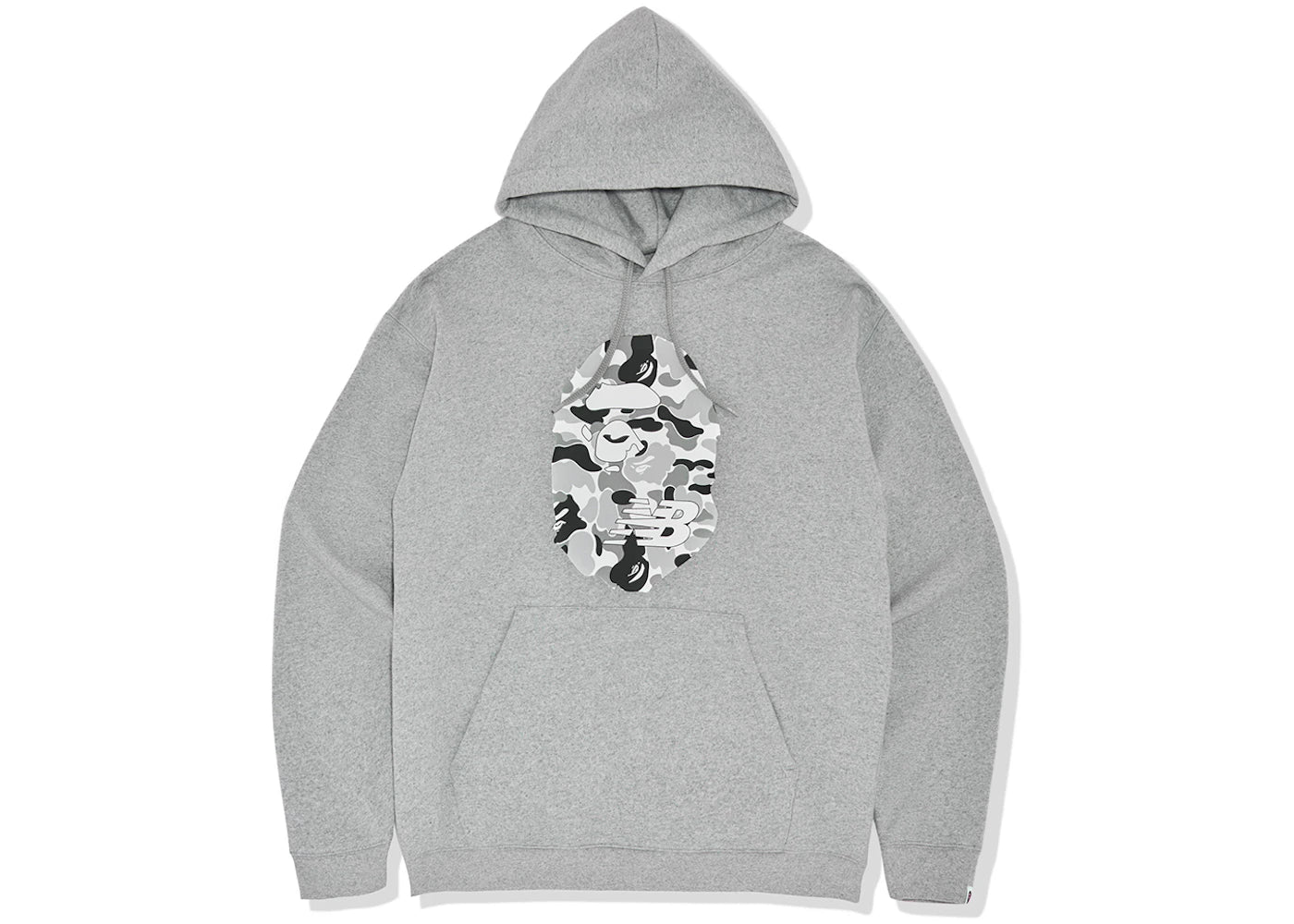 BAPE x New Balance Ape Head Relaxed Fit Pullover Hoodie Grey