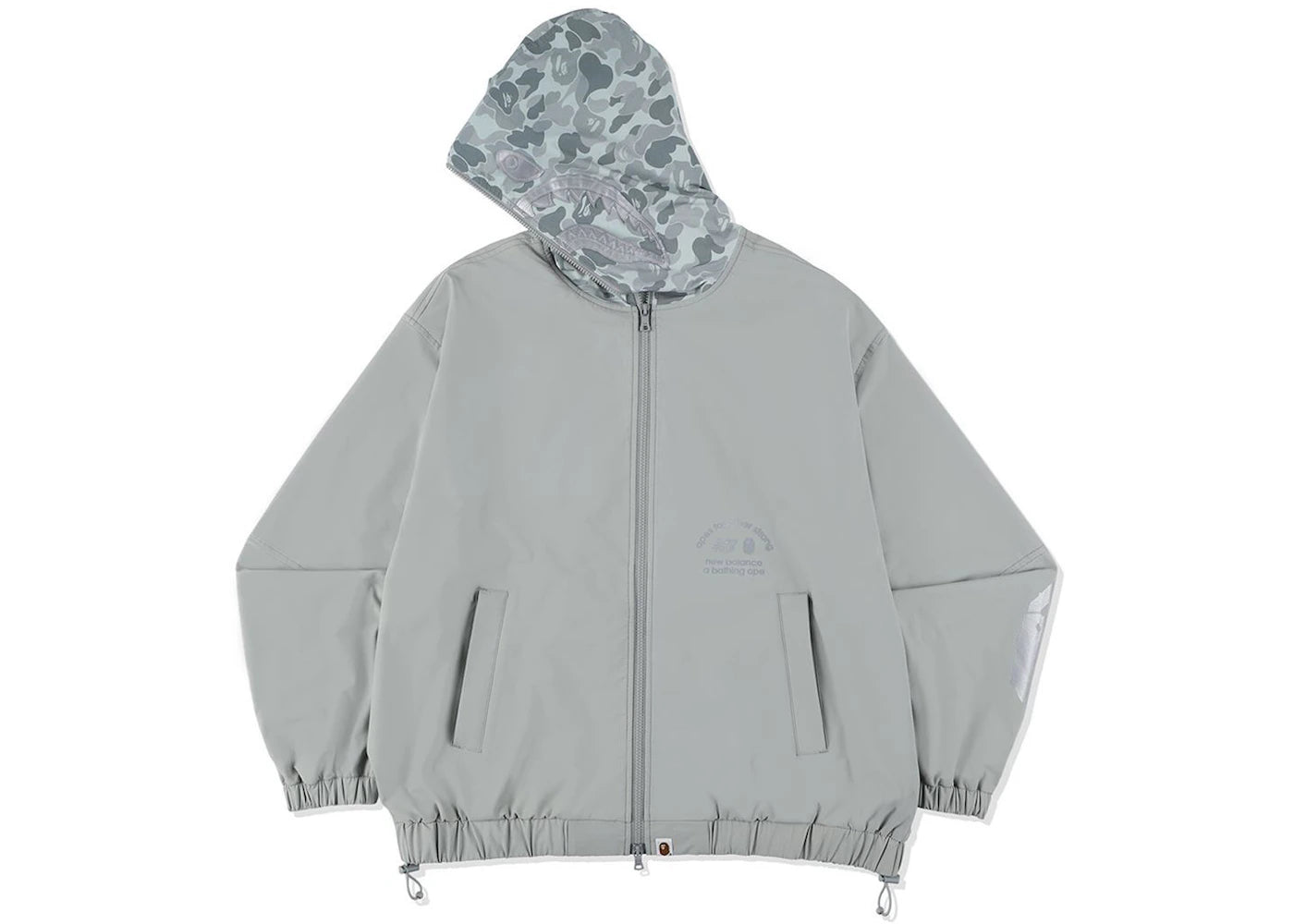 BAPE x New Balance Shark Hoodie Jacket Grey