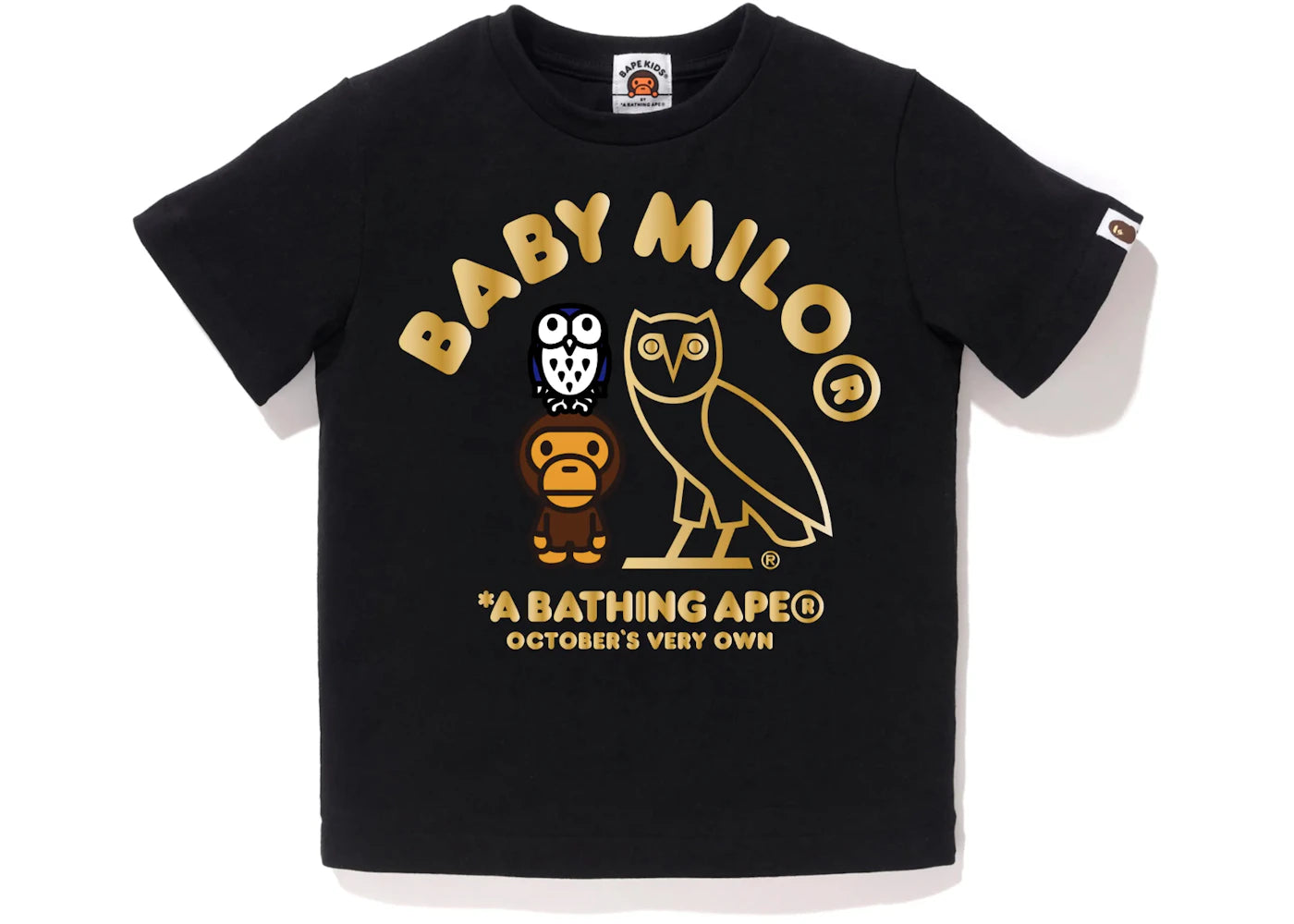 BAPE x OVO Baby Milo Kids Tee Black