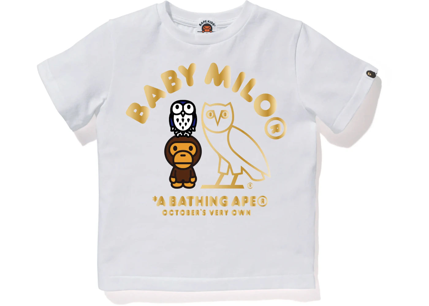 BAPE x OVO Baby Milo Kids Tee White