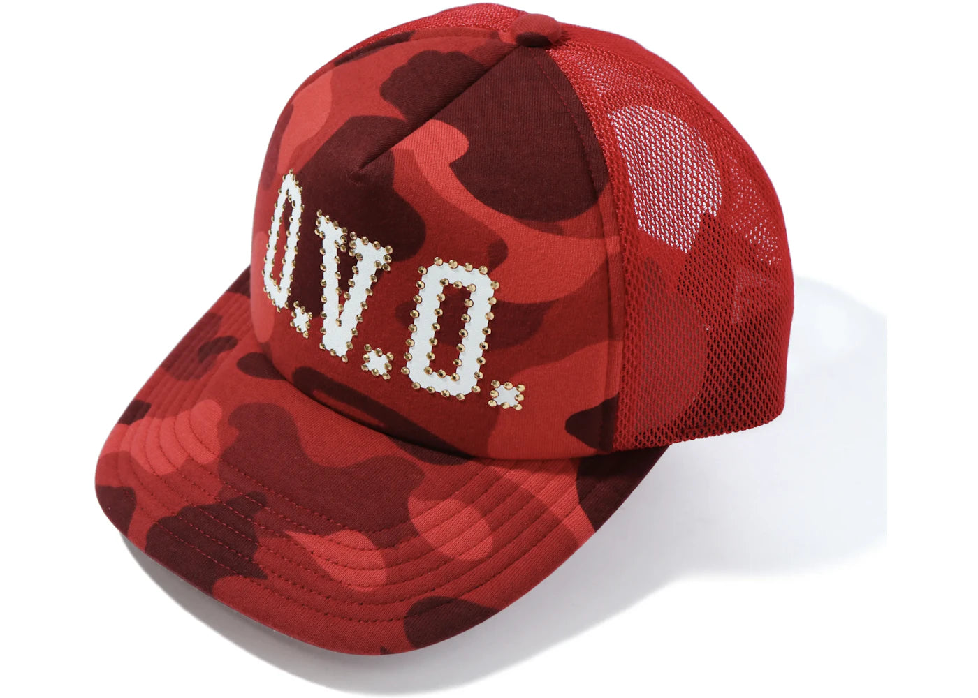 BAPE x OVO Color Camo Mesh Cap Red
