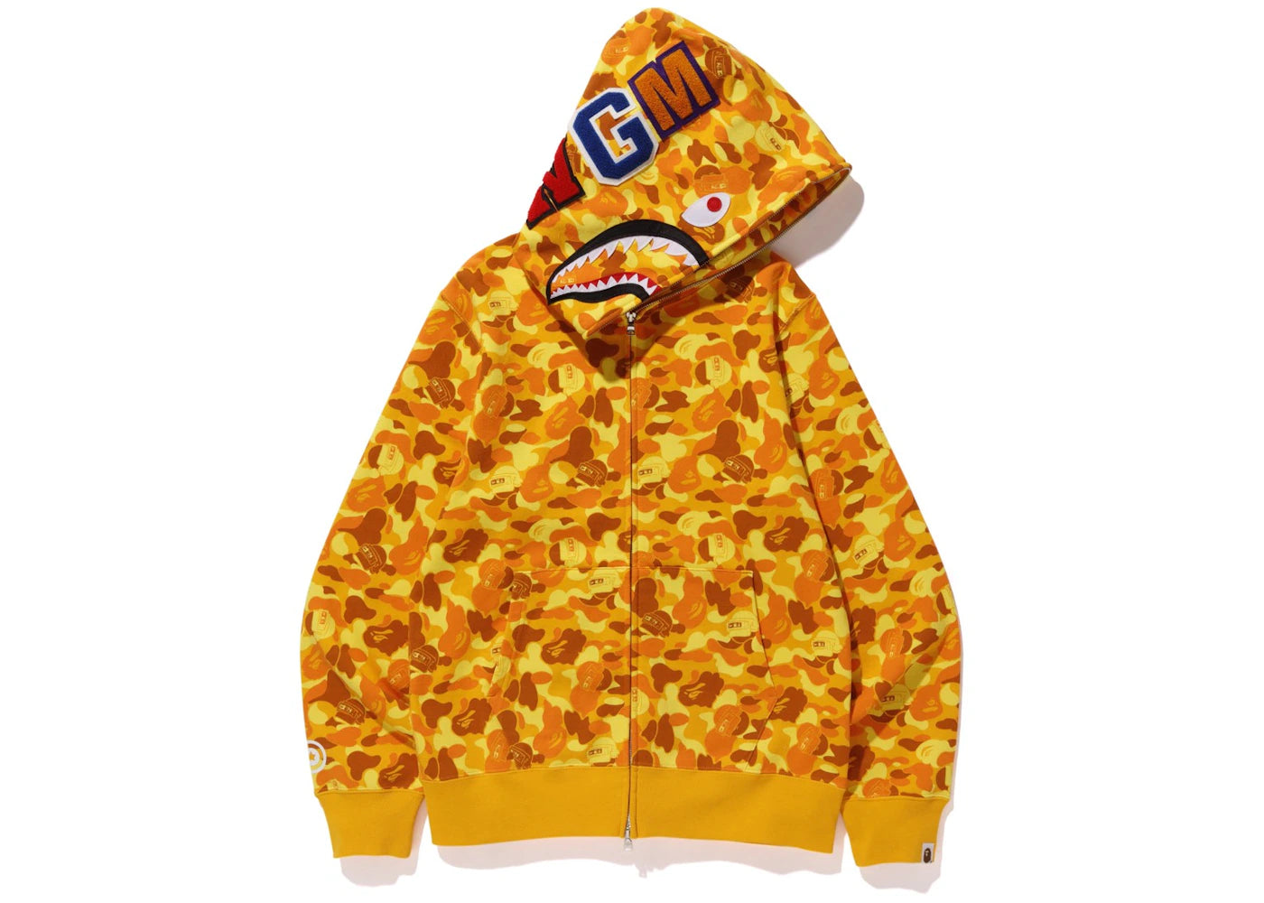 BAPE x PUBG Shark Full Zip Hoodie Orange