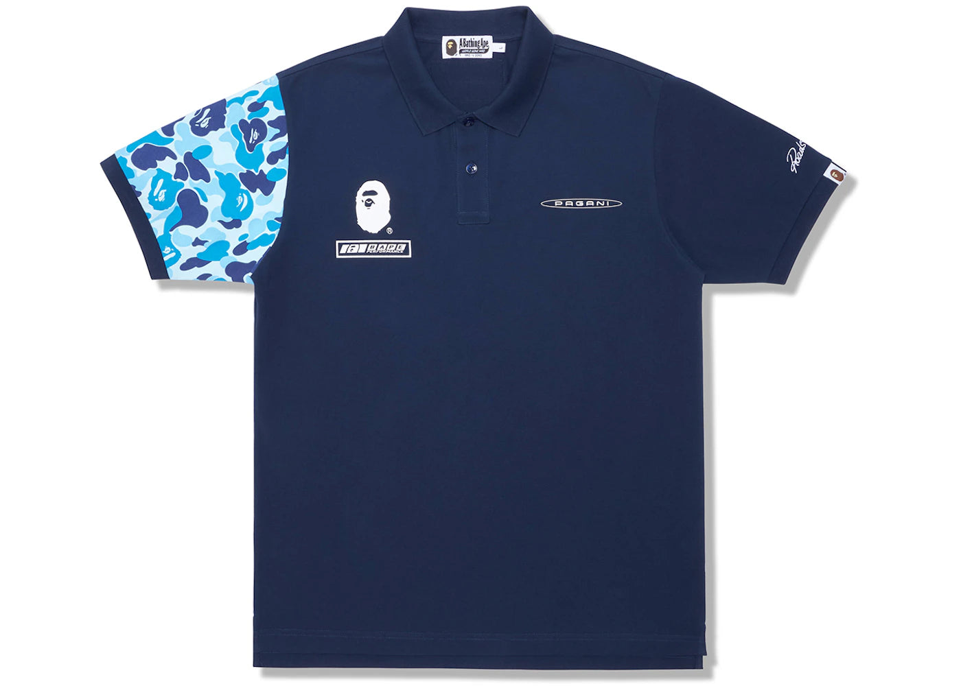 BAPE x Pagani Polo Navy Blue ABC Camo