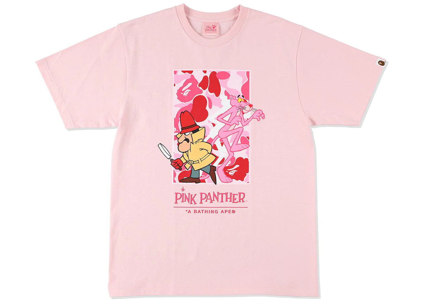 BAPE x Pink Panther ABC Camo Wall Tee Pink