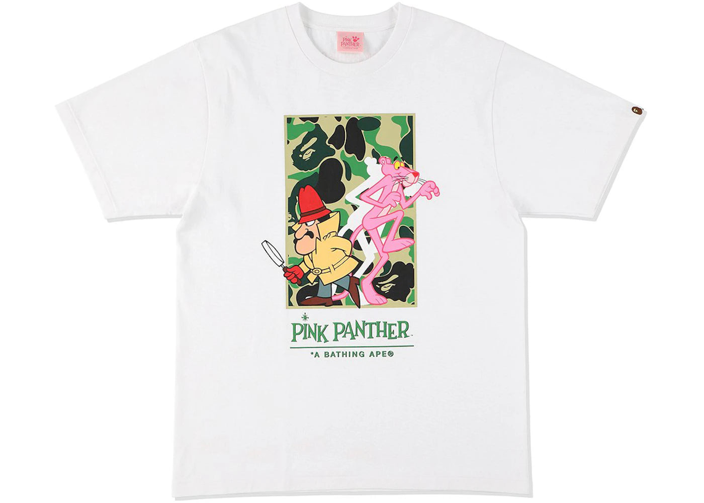BAPE x Pink Panther ABC Camo Wall Tee White