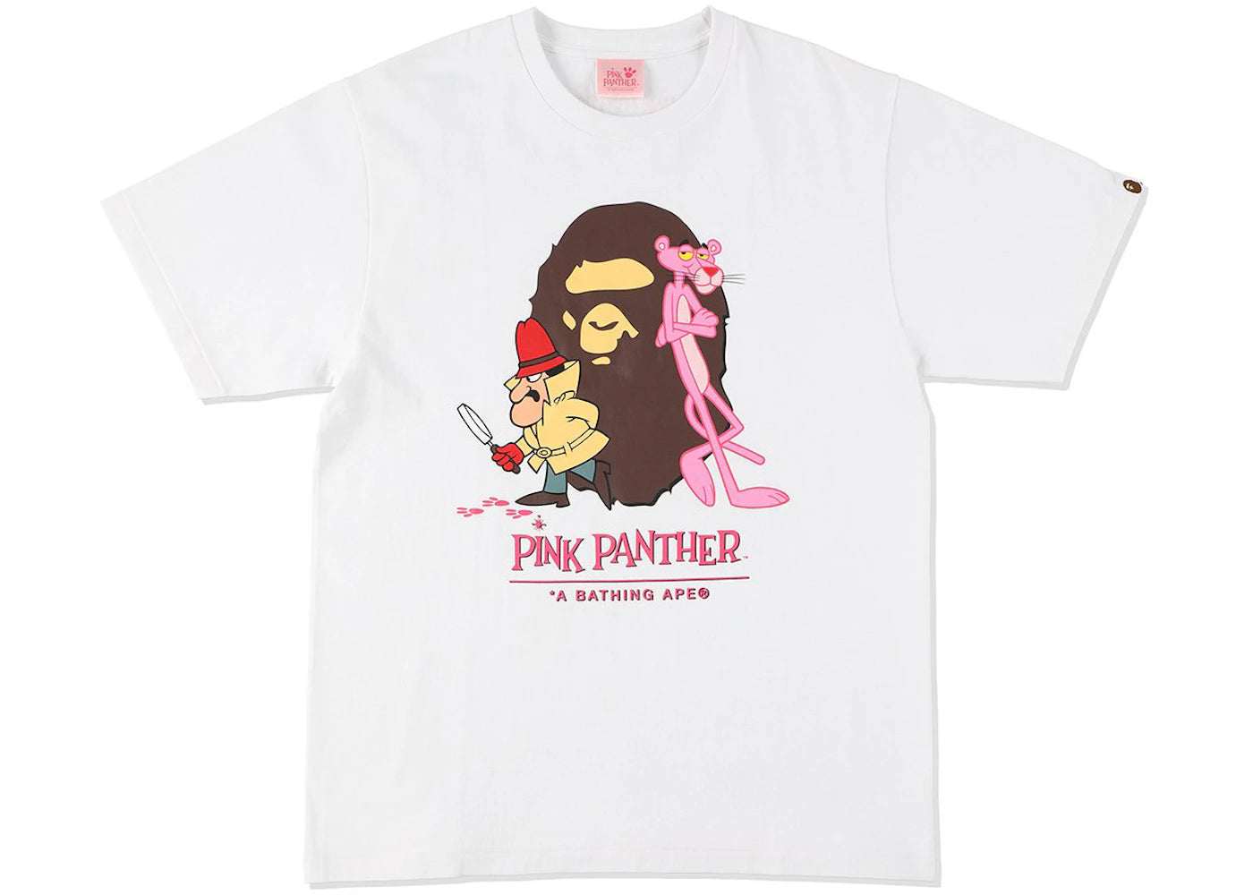 BAPE x Pink Panther Ape Head Tee White