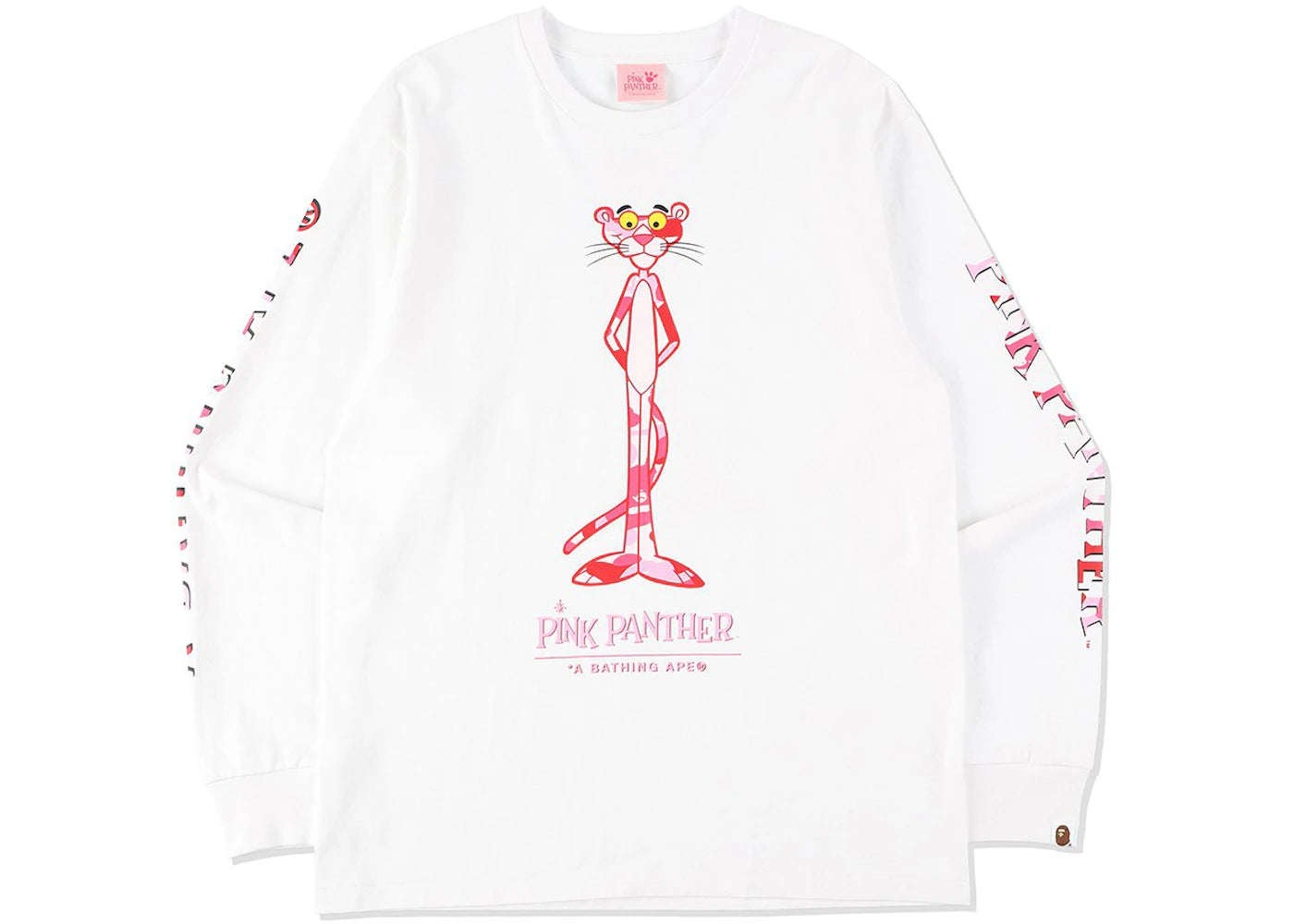 BAPE x Pink Panther Long Sleeve Tee White