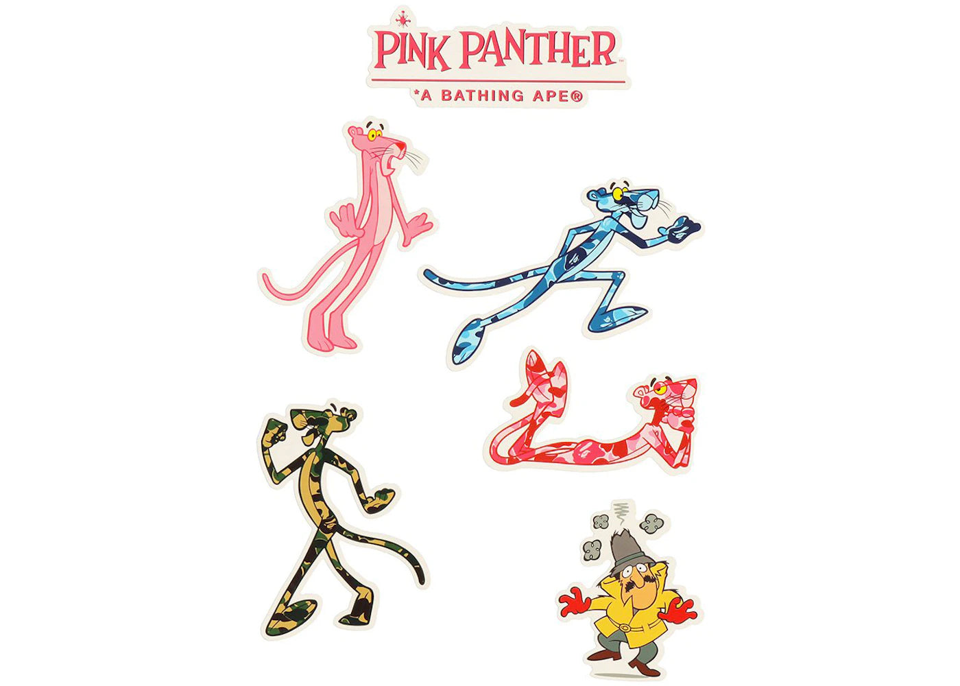 BAPE x Pink Panther Sticker Set Multi