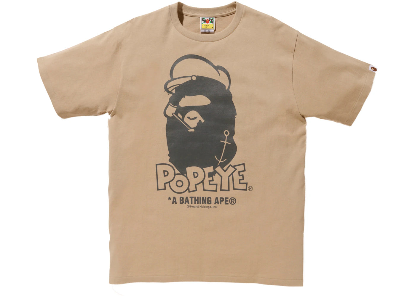 BAPE x Popeye Ape Head Tee Beige