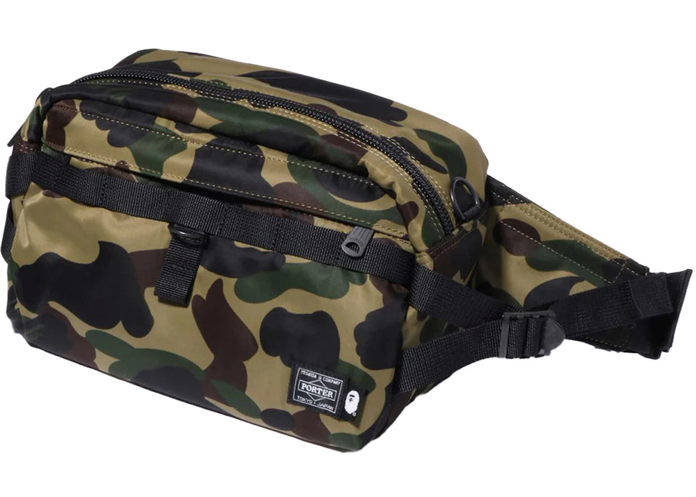 BAPE x Porter 1st Camo Waist Bag Green