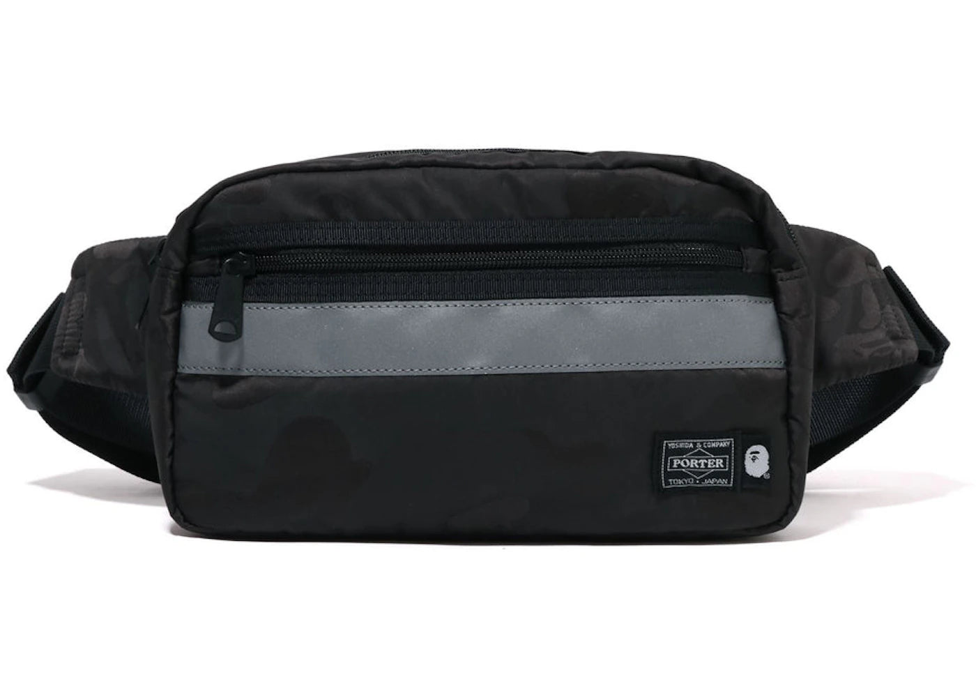 BAPE x Porter Solid Camo Waist Bag Black