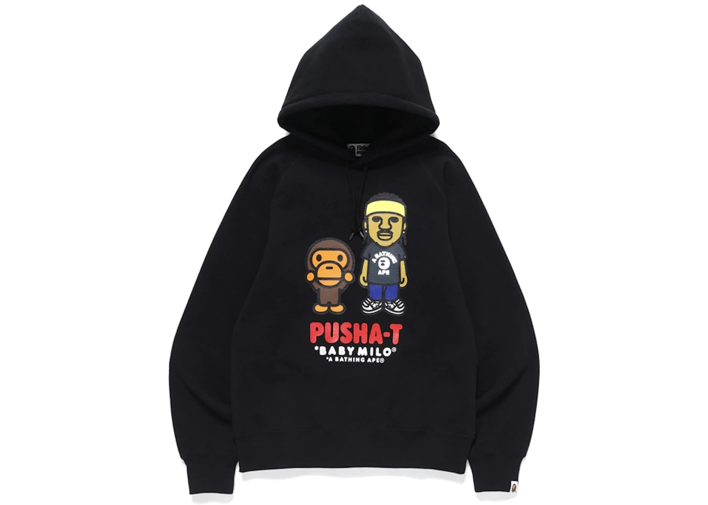 BAPE x Pusha T Baby Milo Pullover Hoodie Black