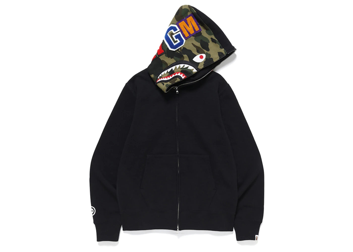 BAPE x Pusha T Shark Full Zip Hoodie Black