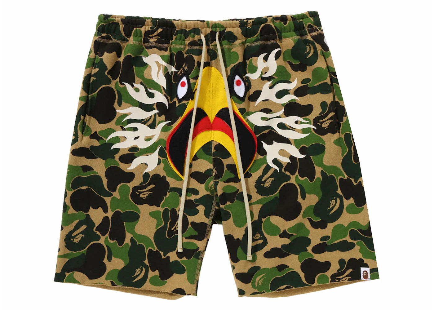 BAPE x READYMADE ABC Camo Eagle Wide Sweat Shorts Green