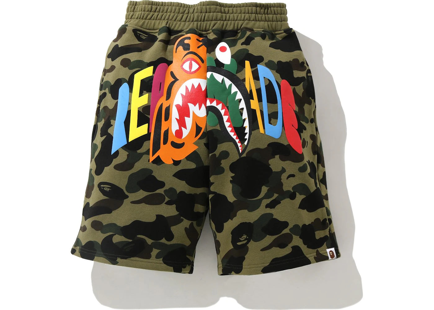 BAPE x READYMADE Tiger Shark Wide Sweat Shorts Green