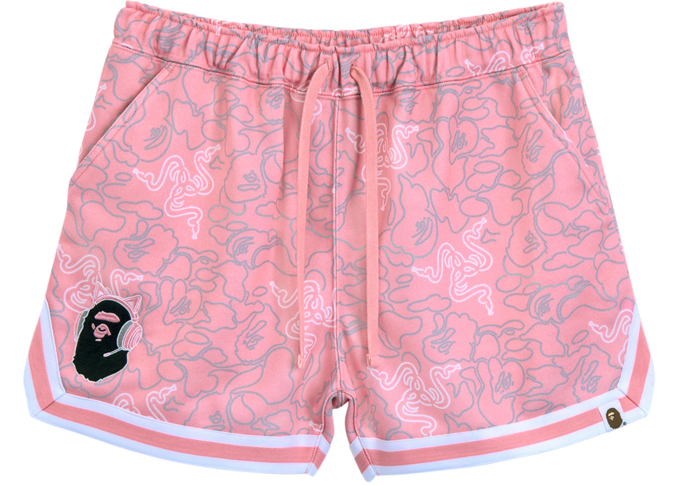 BAPE x Razer Neon Camo Basketball Sweat Shorts Pink