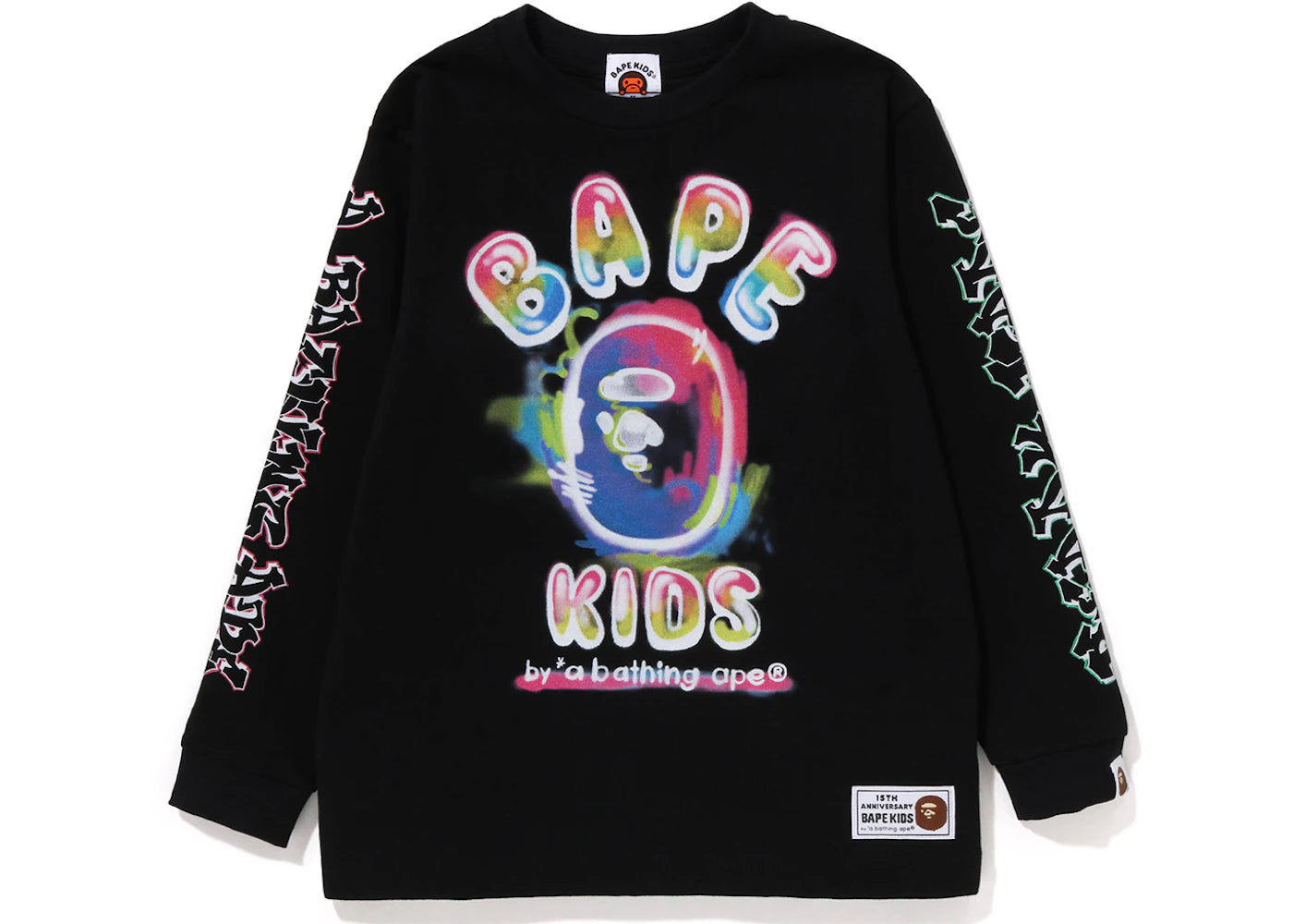 BAPE x Readymade Kids Spray L/S Tee Black