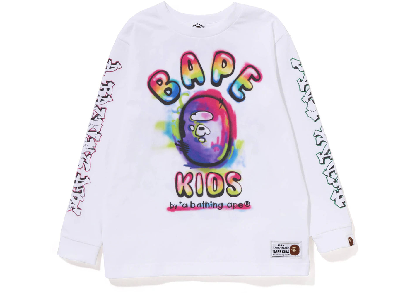 BAPE x Readymade Kids Spray L/S Tee White
