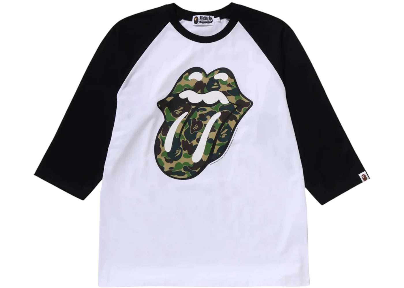 BAPE x Rolling Stones 3/4 Sleeve Tee Black