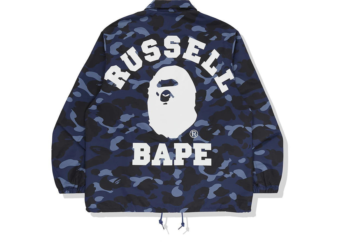 BAPE x Russell Color Camo College Coach Jacket Blue