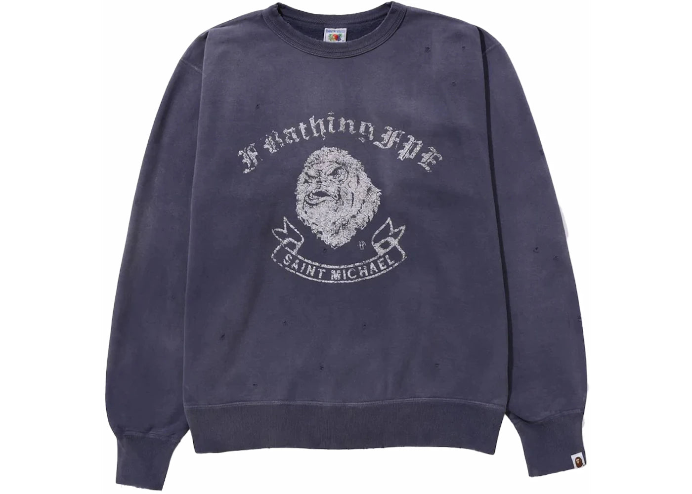 BAPE x Saint Mxxxxxx Gorilla Crewneck Blue