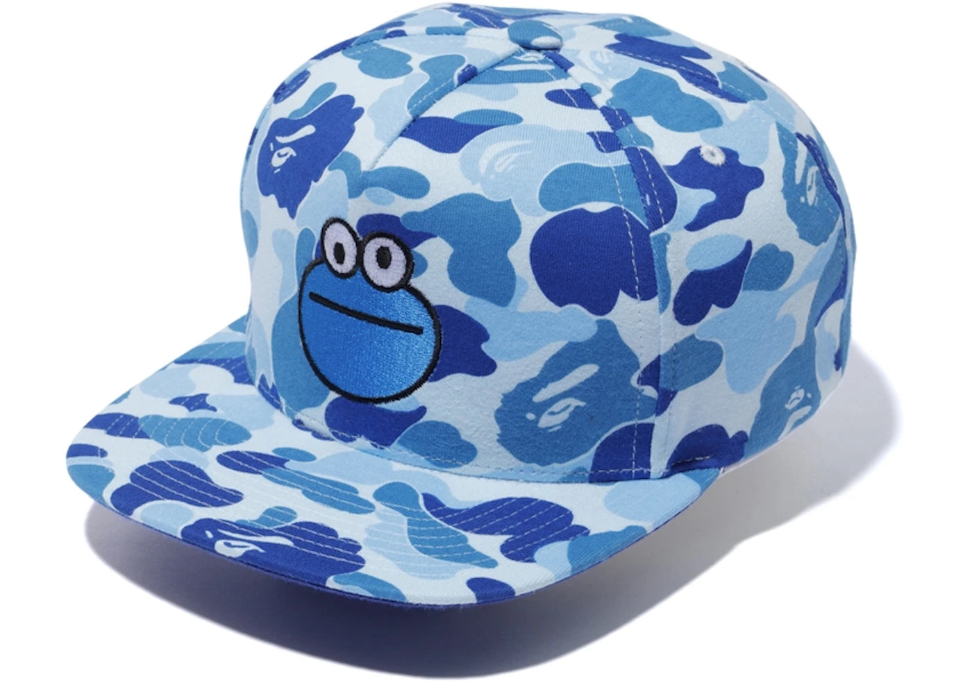 BAPE x Sesame Street ABC Camo Cookie Monster Snap Back Cap Blue