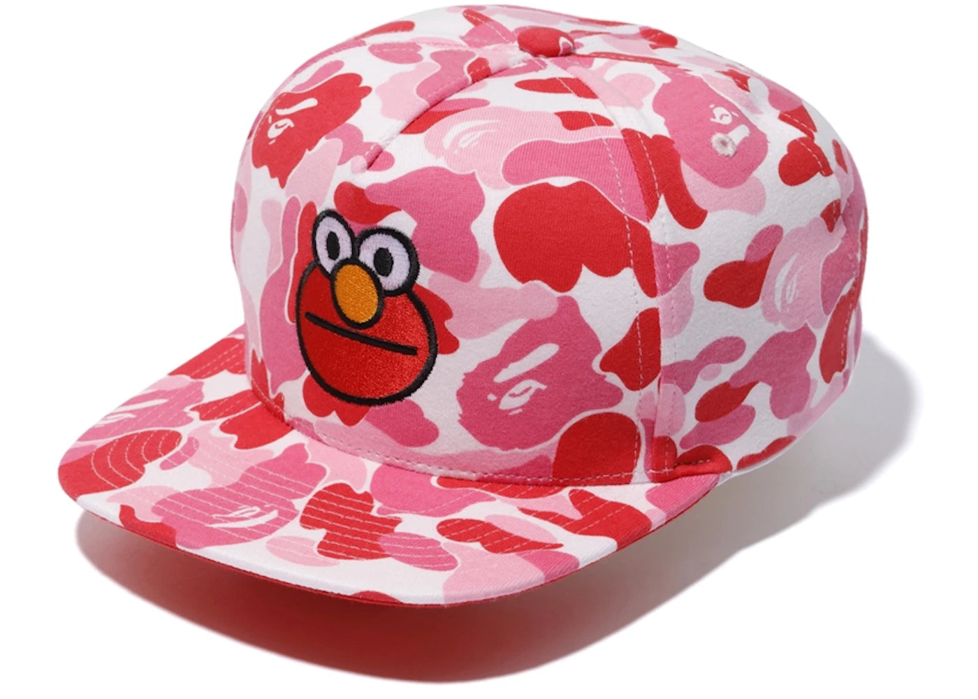 BAPE x Sesame Street ABC Camo Elmo Snap Back Cap Pink