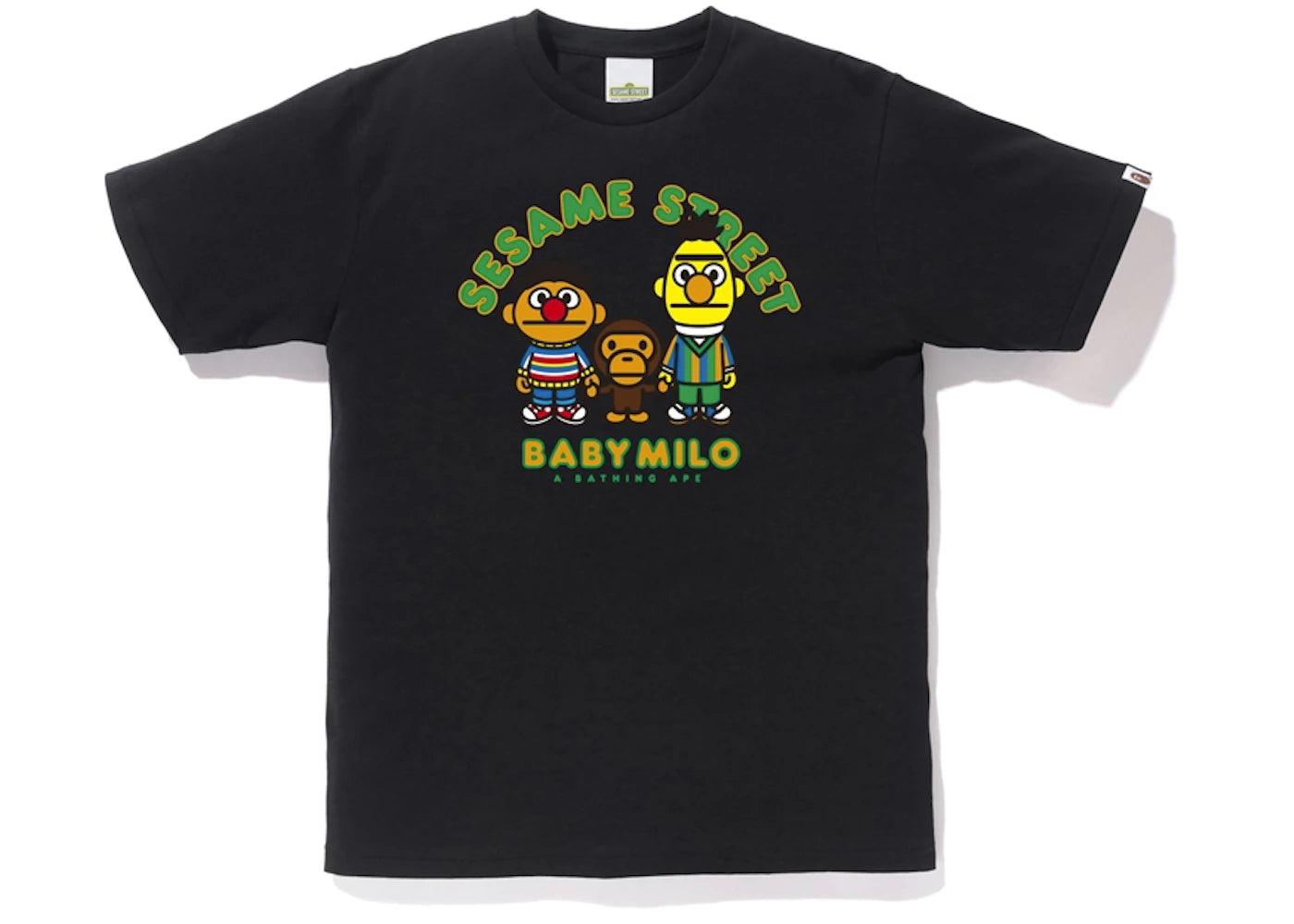 BAPE x Sesame Street Milo & Bert & Ernie Tee Black