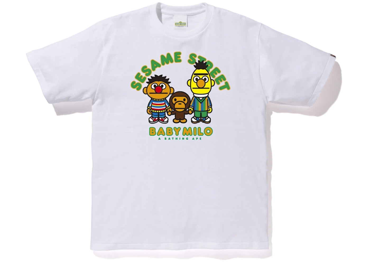 BAPE x Sesame Street Milo & Bert & Ernie Tee White