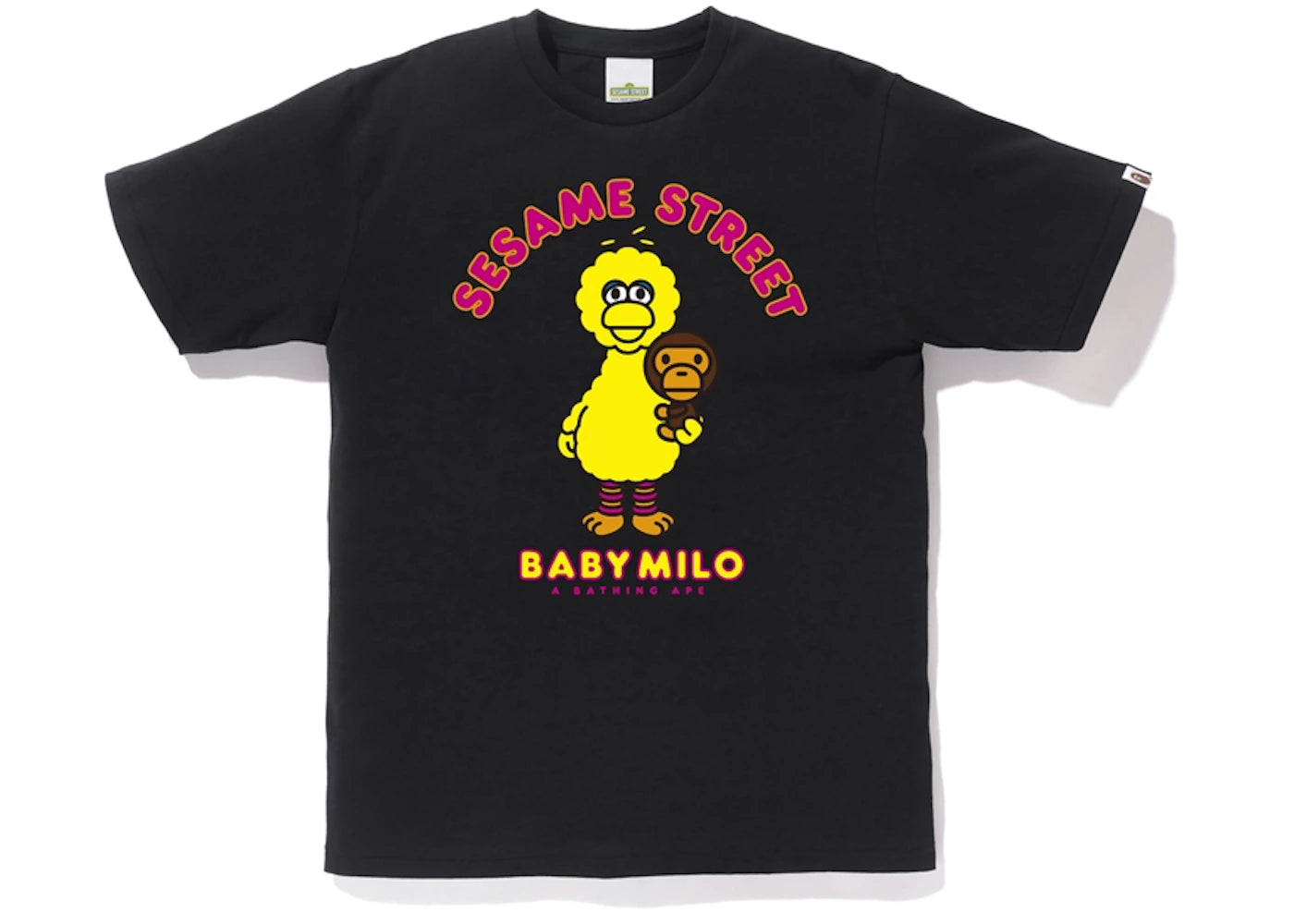 BAPE x Sesame Street Milo & Big Bird Tee Black