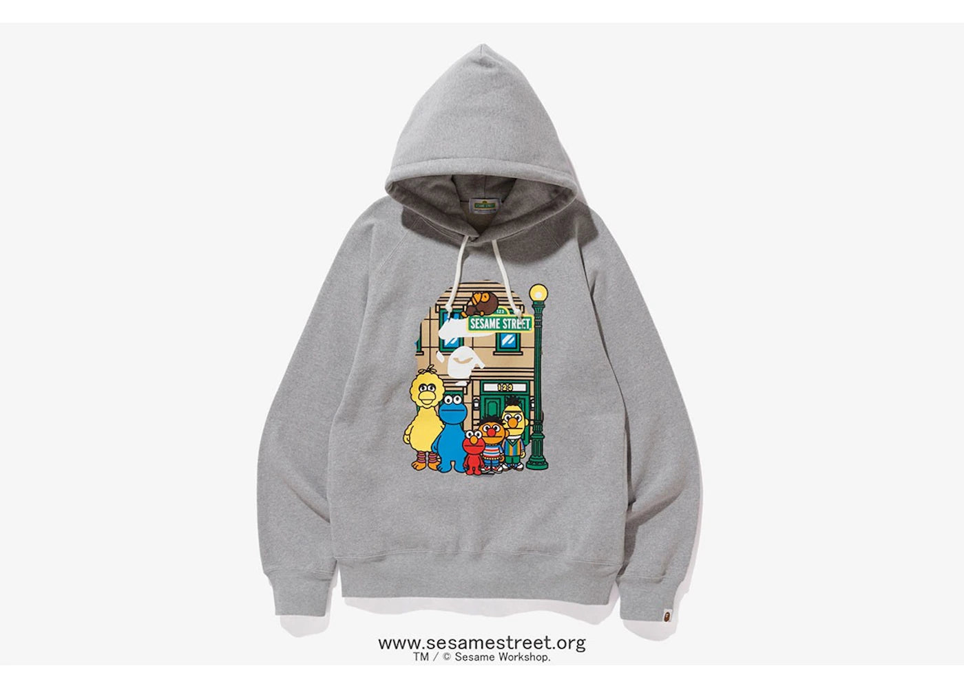 BAPE x Sesame Street Pullover Hoodie Grey