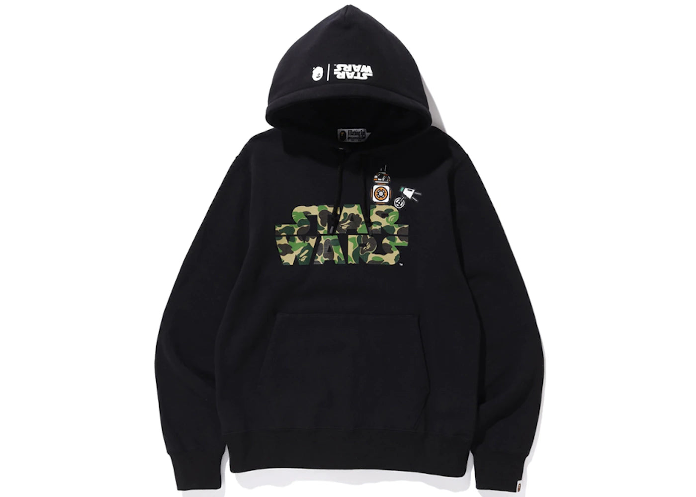 BAPE x Star Wars BB-8 & D-O Pullover Hoodie Black