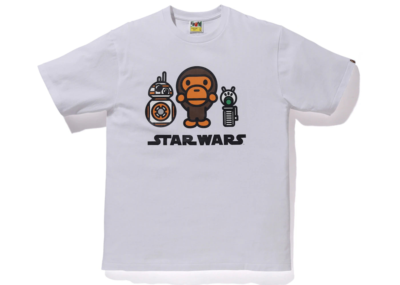 BAPE x Star Wars BB-8 & D-O Tee White