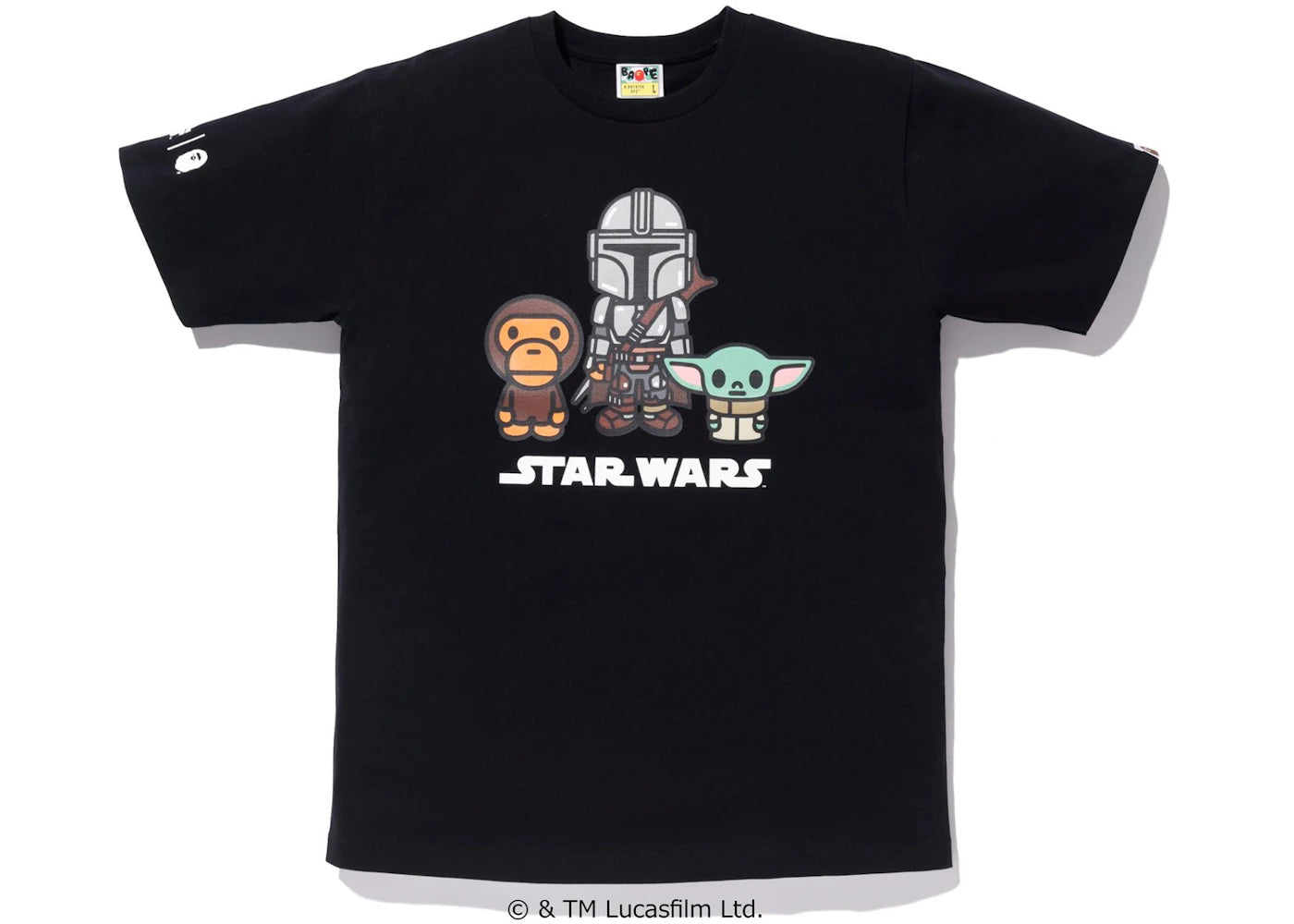 BAPE x Star Wars The Child Mandalorian Baby Milo Tee Black