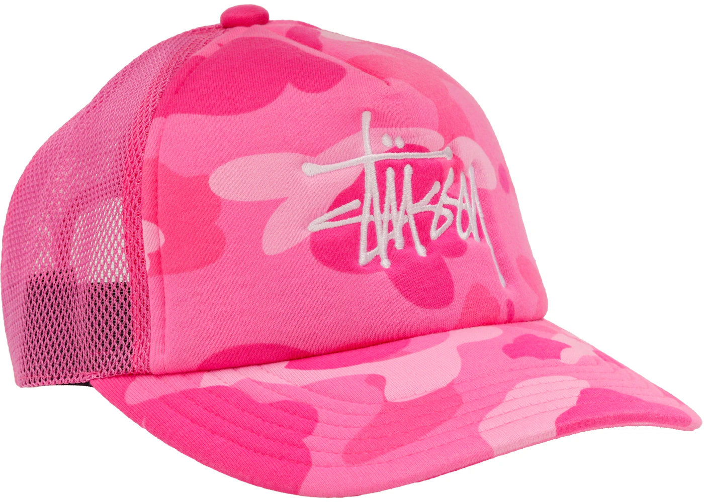 BAPE x Stussy Trucker Cap Pink