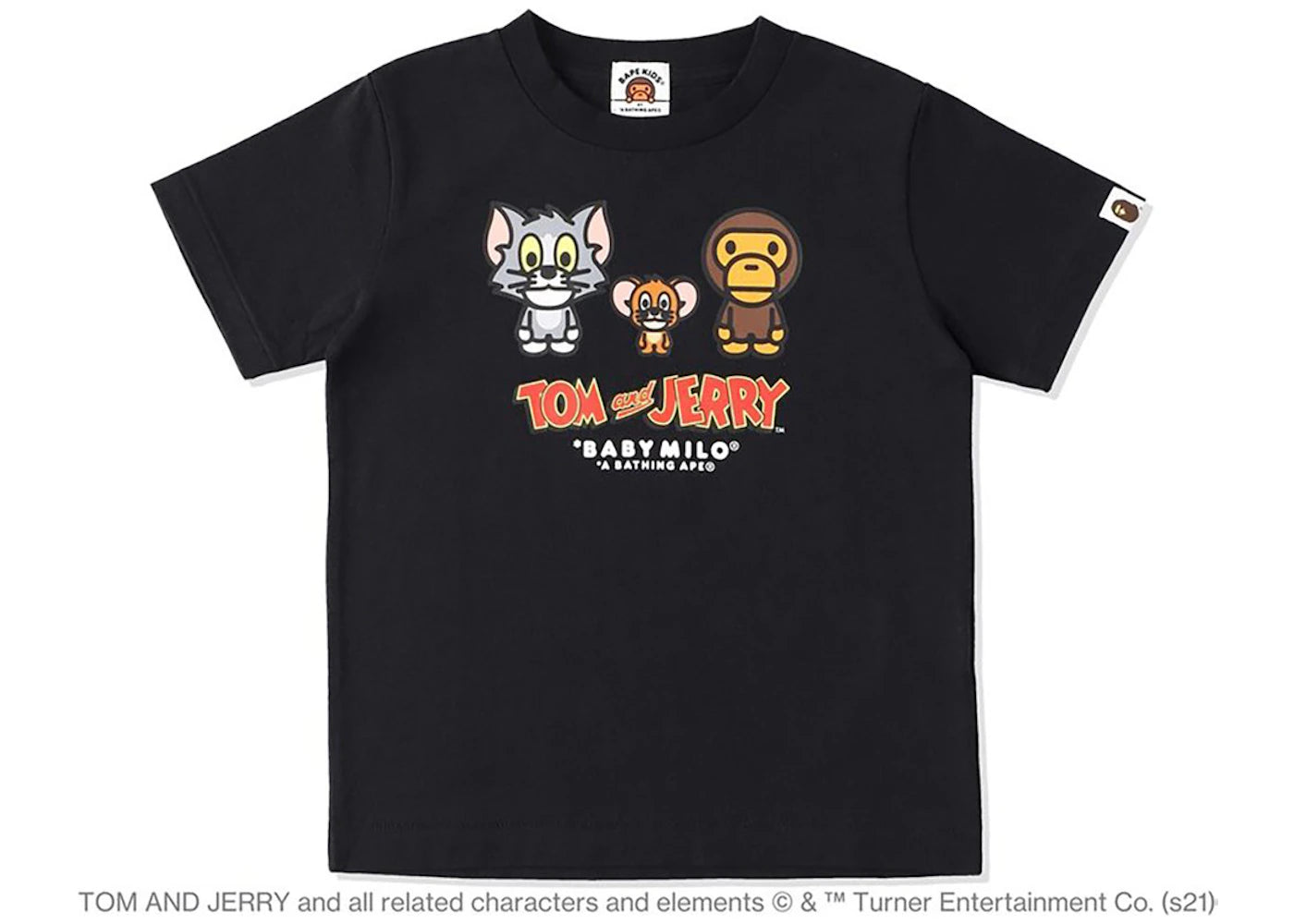 BAPE x Tom and Jerry Baby Milo 2 Kids Tee Black