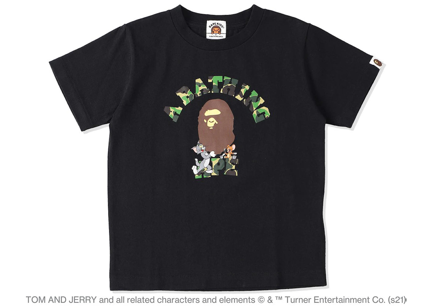 BAPE x Tom and Jerry College Kids Tee Black