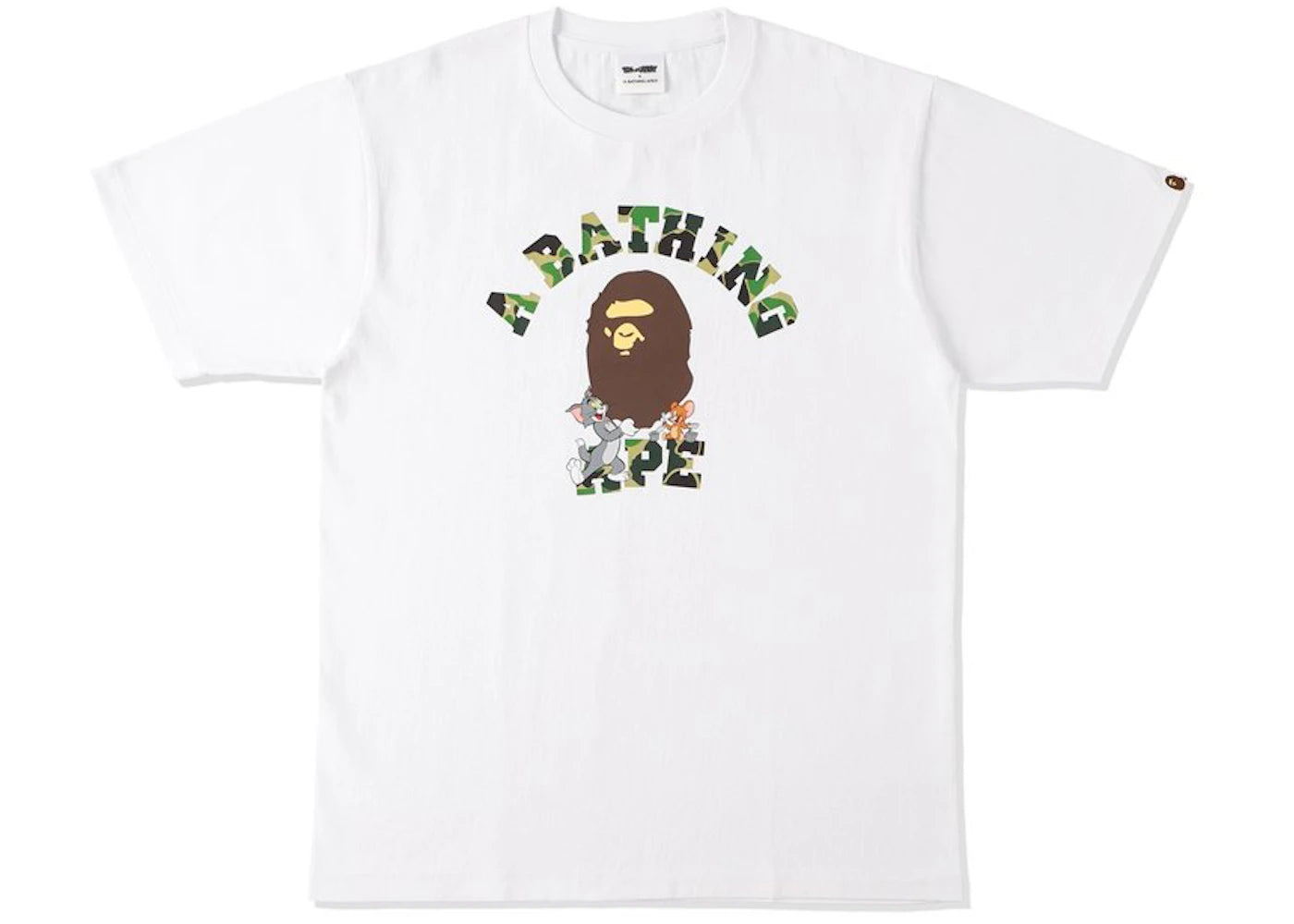BAPE x Tom and Jerry College Tee White
